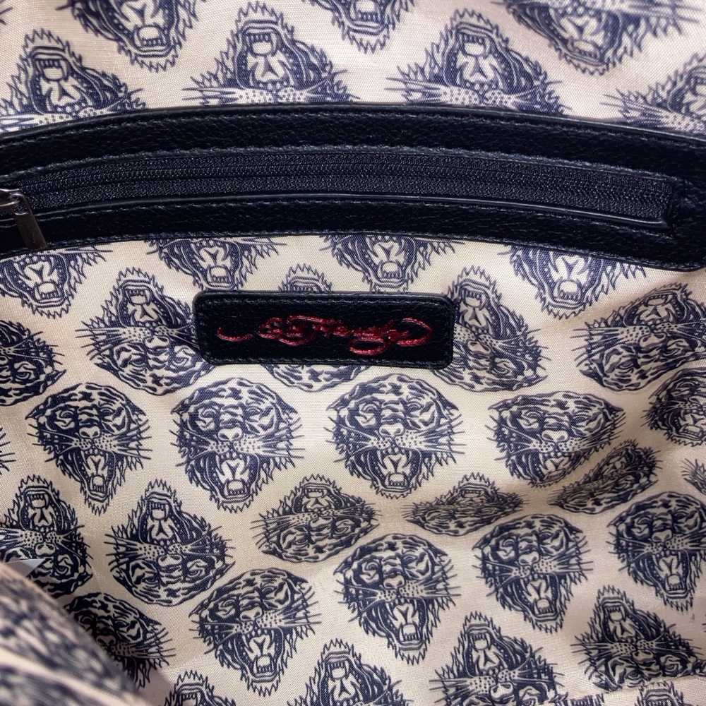 Ed Hardy Black Shoulder Bag with Rhinestone Accents NEW - Picture 5 of 6